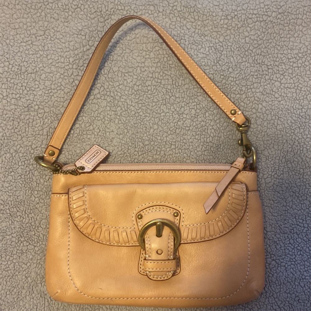 COACH Buckle Clutch, Small Bag, Bone Color